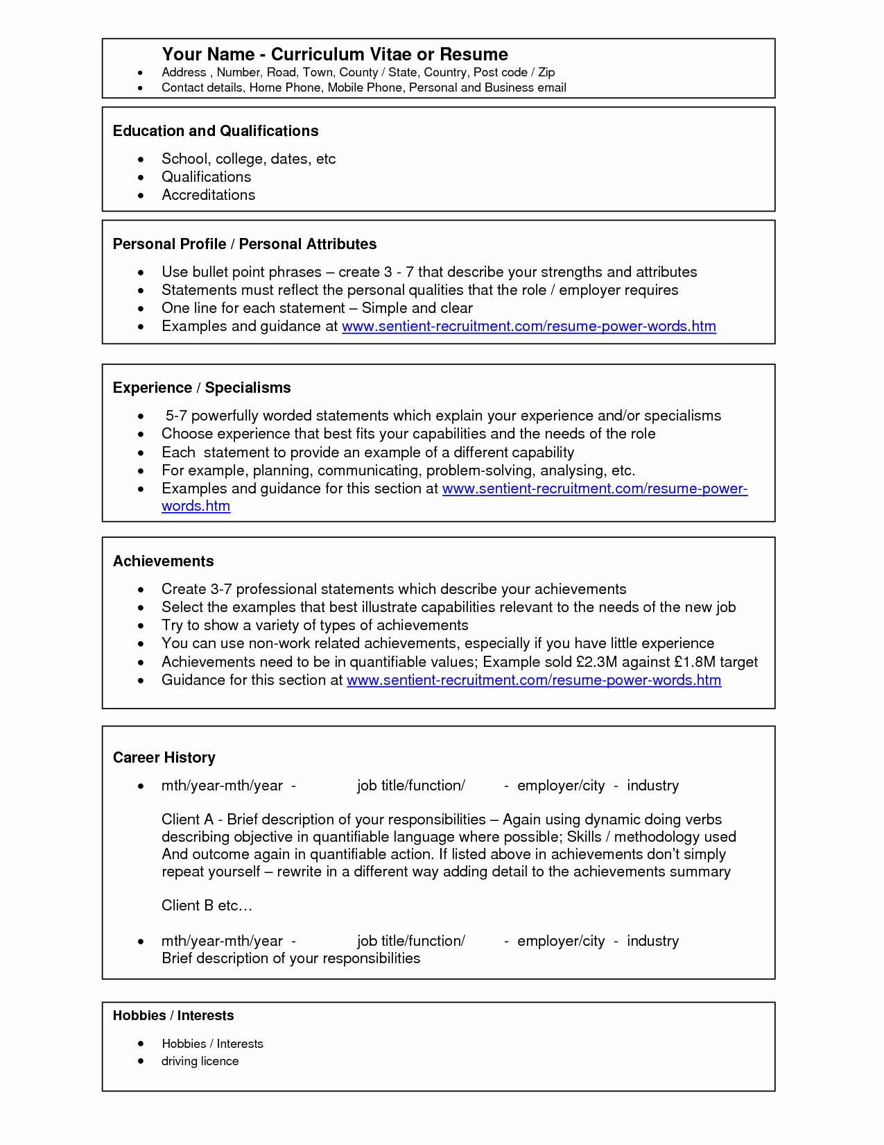 Resume Templates Microsoft Word 2010
