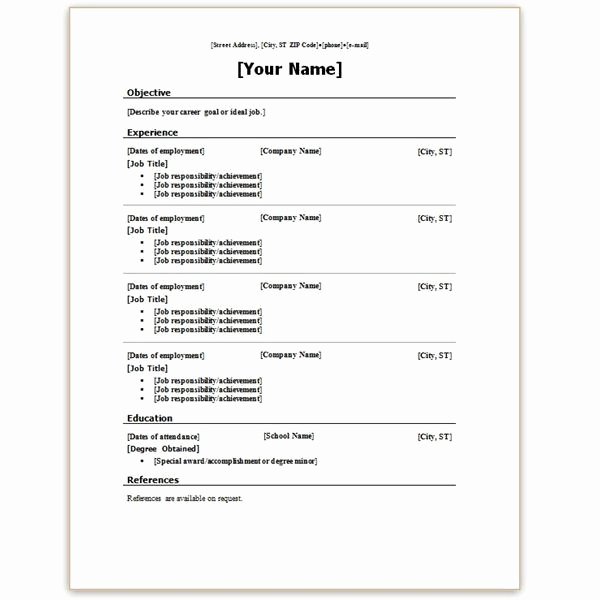 resume templates microsoft word 2010