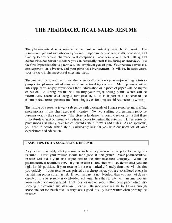 Resume Templates Pharmaceutical Sales Resume Templates