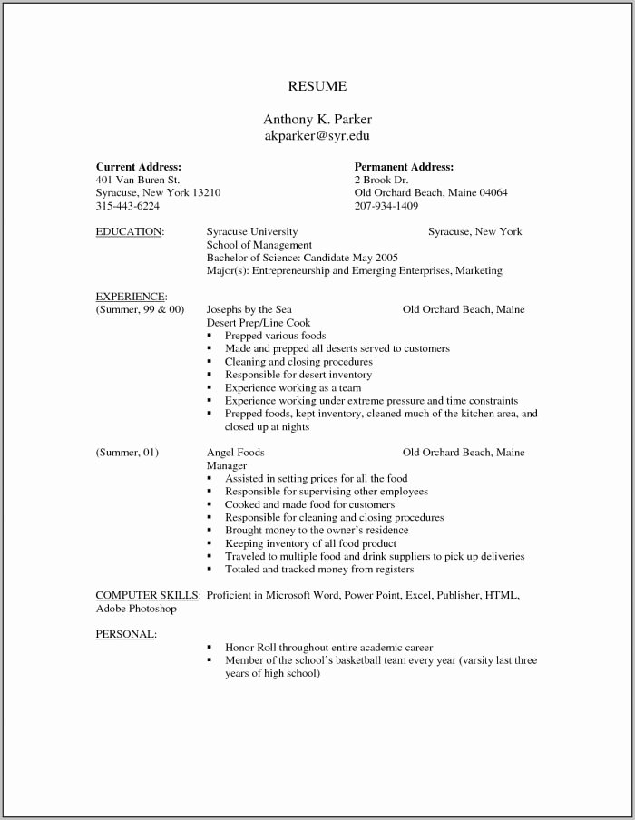 Resume Templates that are Free and Printable Resume