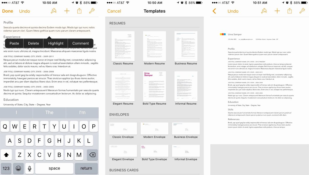 Resume Tips How to Create A Resume On Your iPhone