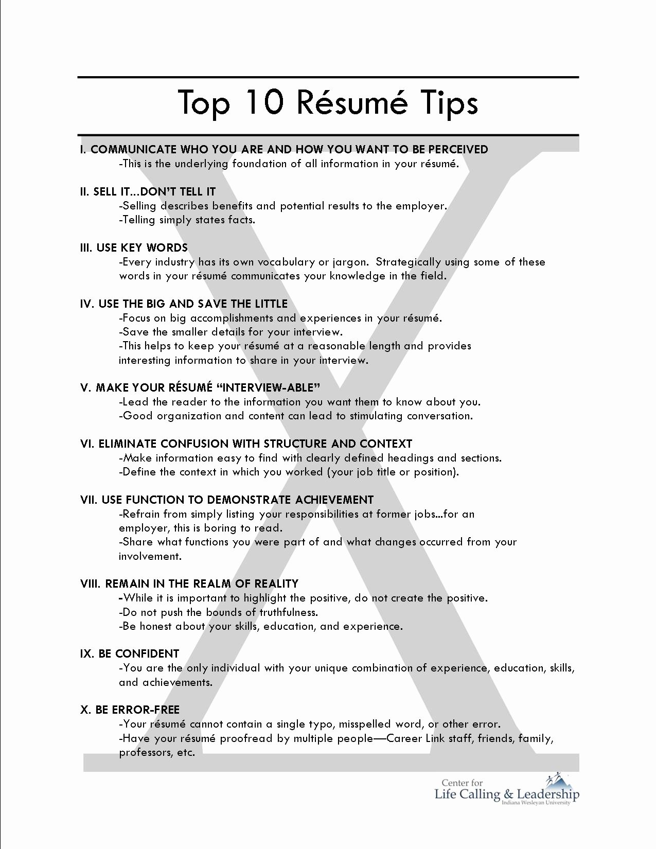 Resume Tips Resume Cv