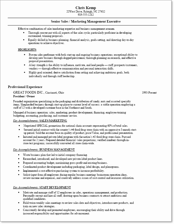Resume Transition From Self Employed Back to Employee