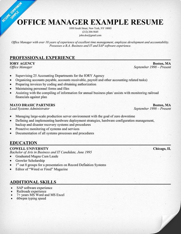 Resumes for Fice Jobs