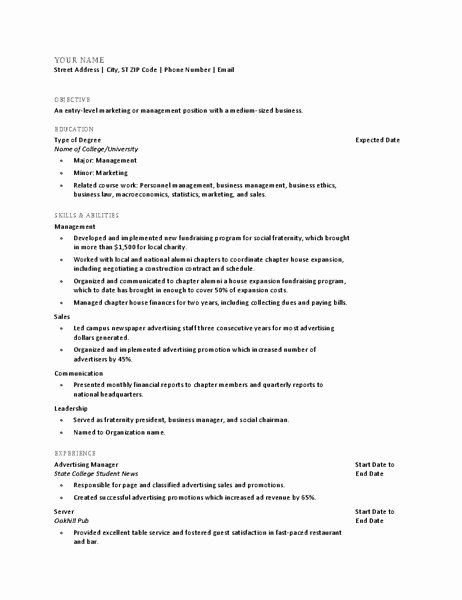 Resumes for Recent College Graduates Best Resume Collection