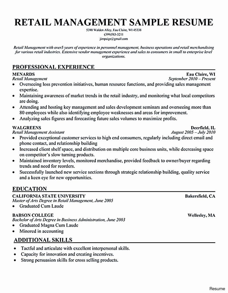 Retail Sales Manager Resumes Retail Store Manager Resume