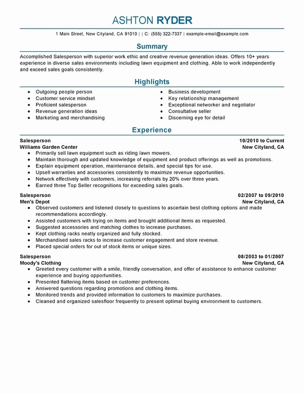 Retail Salesperson Resume Examples Created by Pros