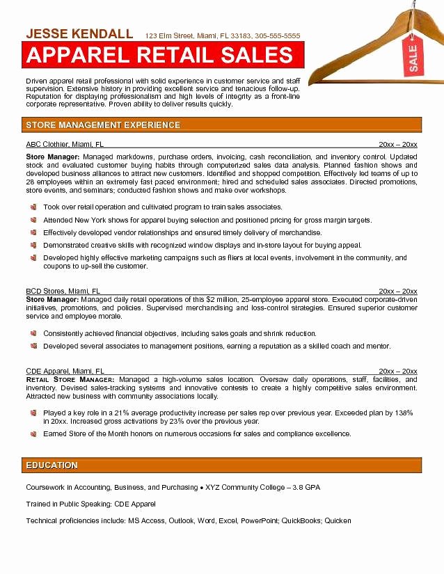 Retail Store Manager Resume