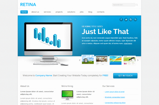 Retina Responsive HTML5 theme HTML5xcss3