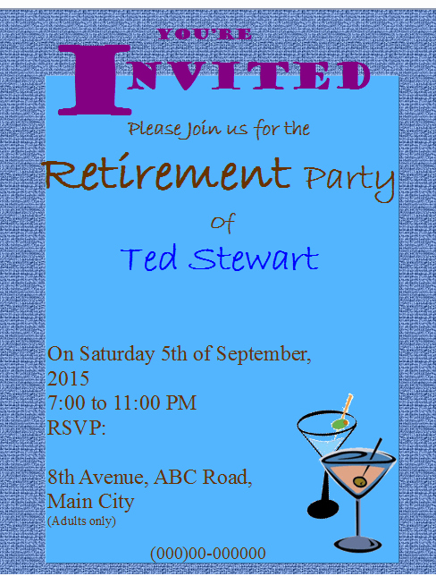 Retirement Party Flyer Invitation