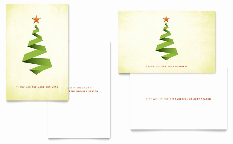 Ribbon Tree Greeting Card Template Word &amp; Publisher