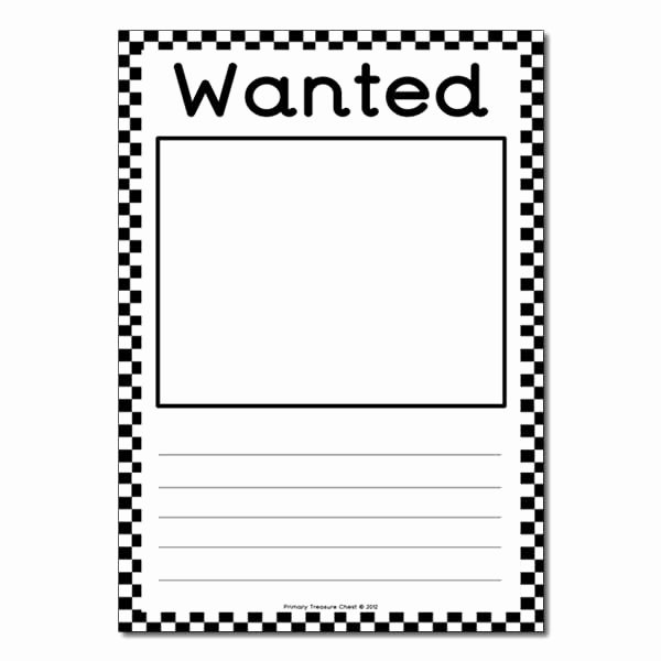 Role Play Us Police Blank Wanted Poster Primary Treasure