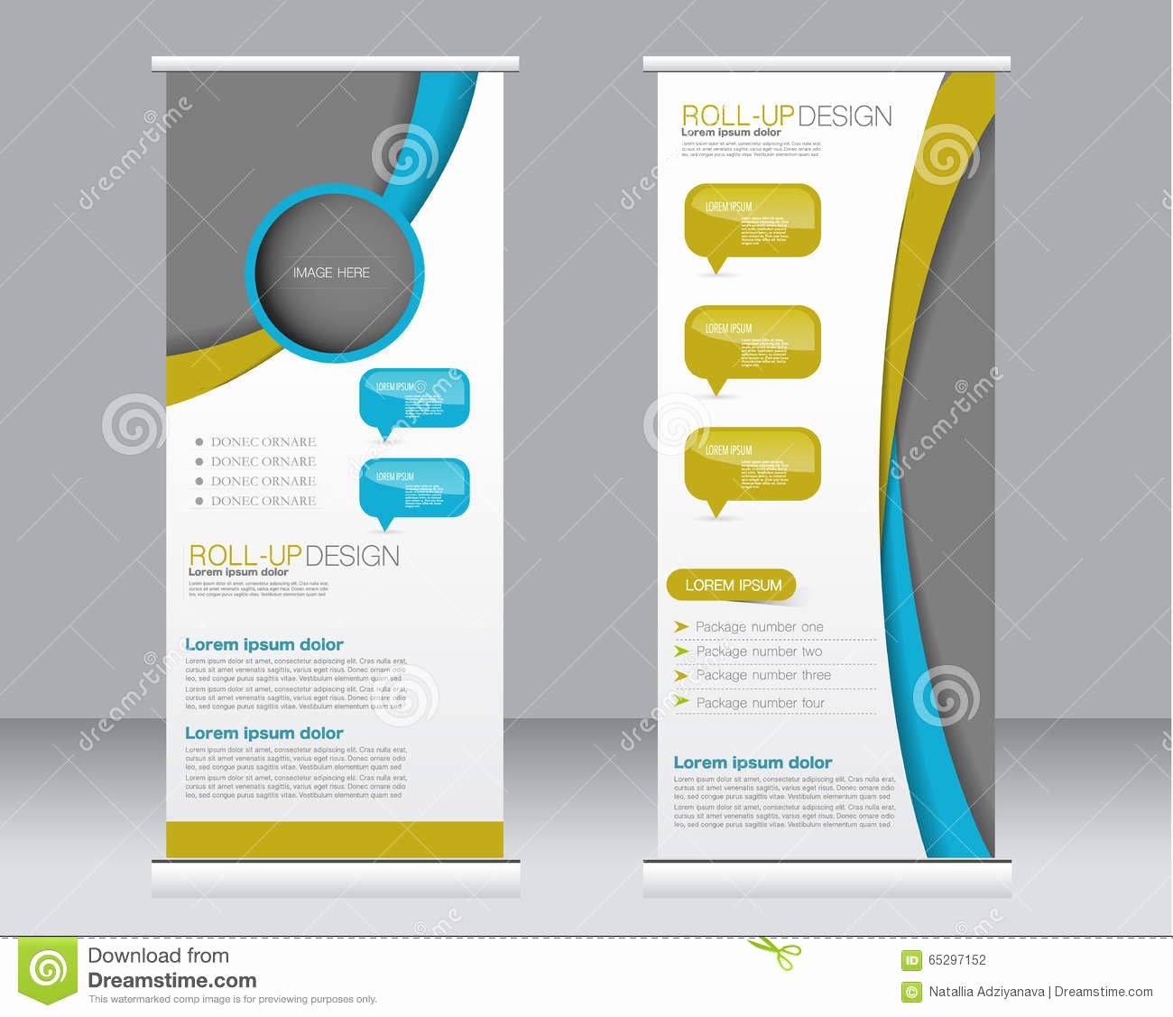 Roll Up Banner Stand Template Abstract Background for
