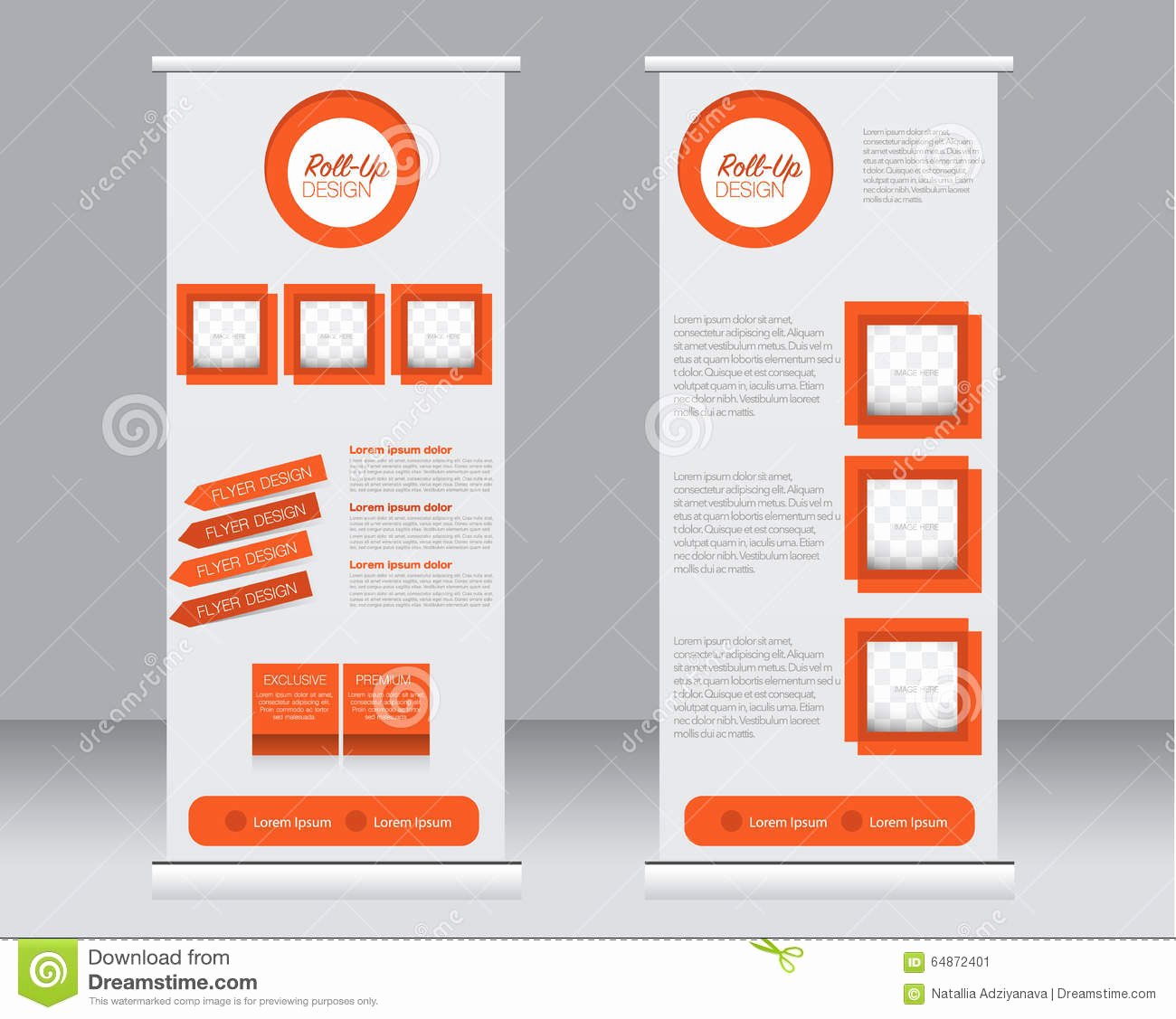 Roll Up Banner Stand Template Abstract Background for