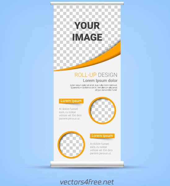 Roll Up Banner Template Vector Free Vector In Adobe