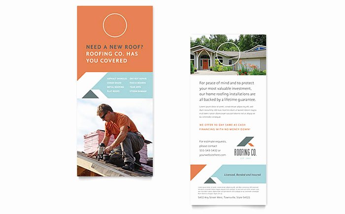 Roofing Pany Rack Card Template Design