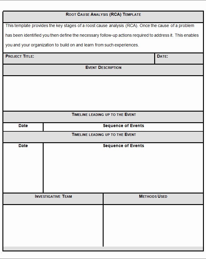 root cause analysis template