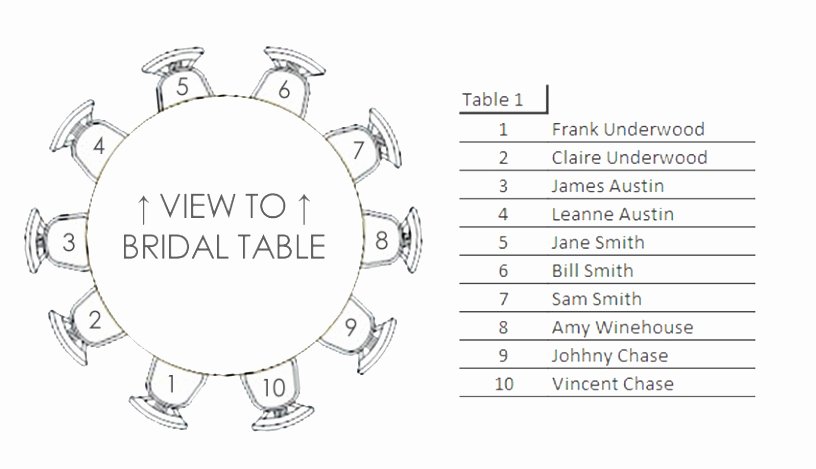 Round Table Seating 12 Template