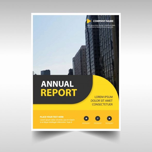 Rounded Yellow Abstract Corporate Annual Report Template