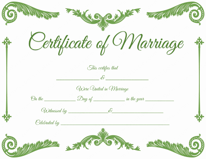 royal corner marriage certificate template