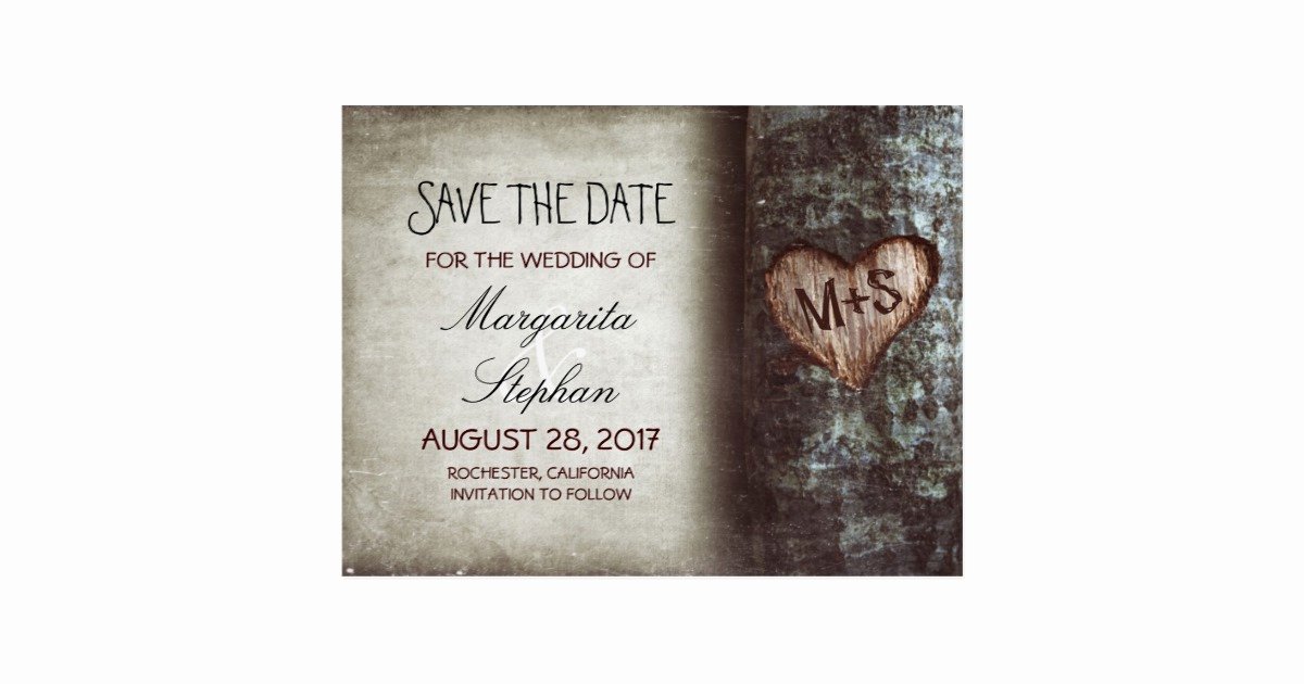 Rustic Old Tree Save the Date Postcards