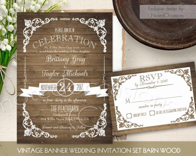 rustic wedding invitation printable set country wedding invite vintage barn wedding wood diy digital wedding stationery template rsvp