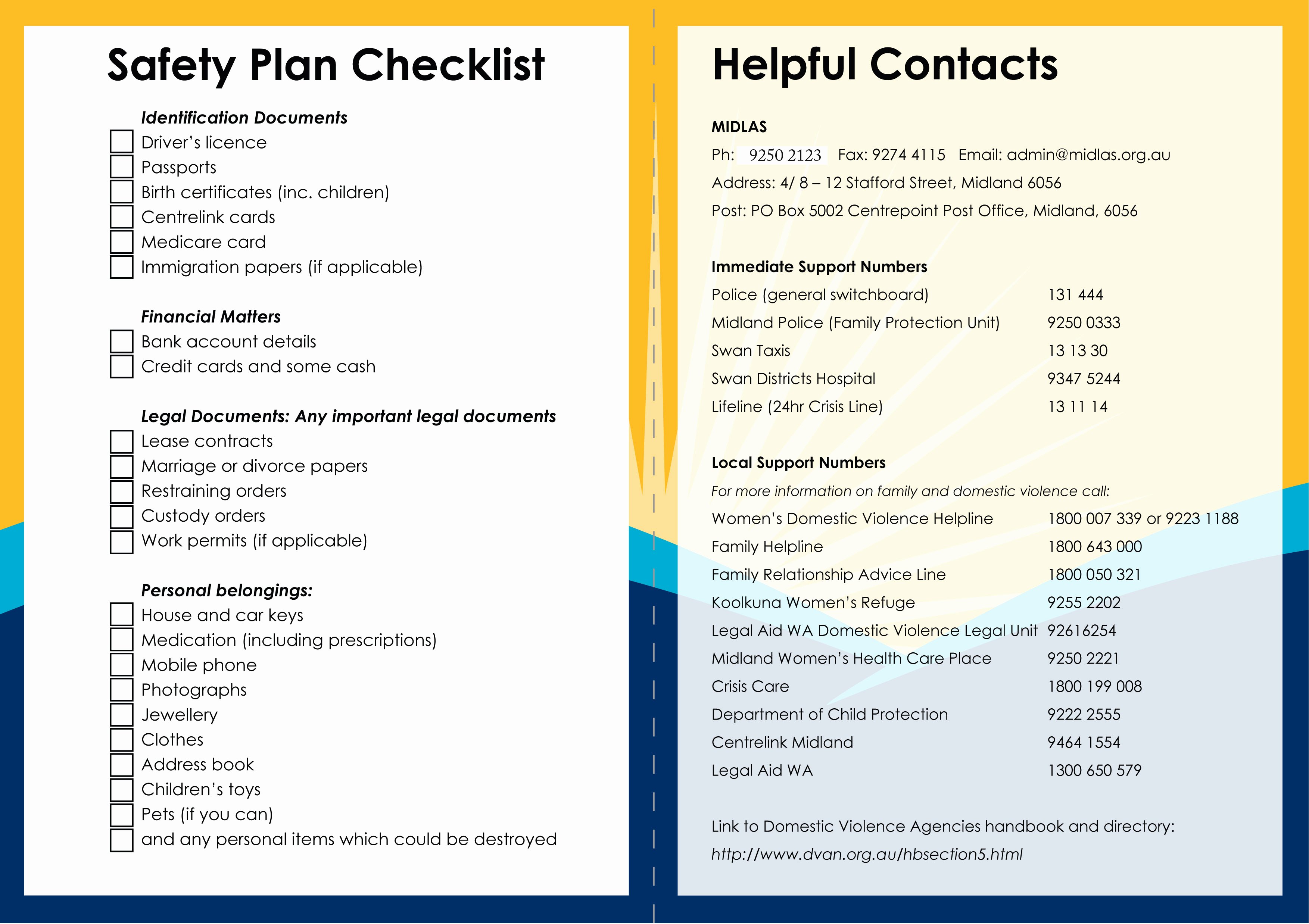 Safety Plan Template