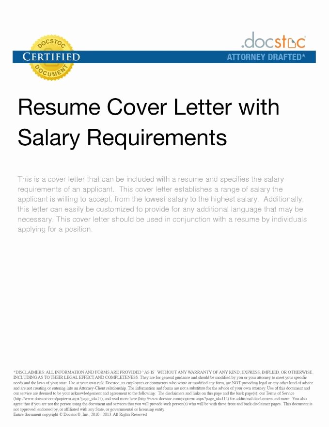 Salary Expectations Cover Letter