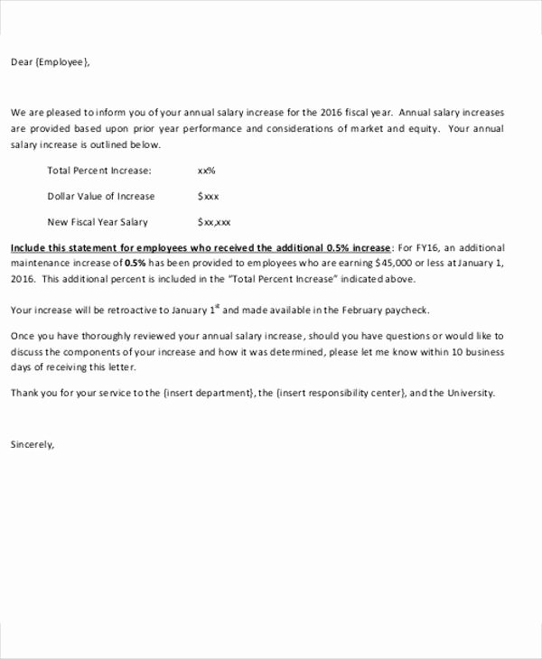 Salary Letter Templates 5 Free Sample Example format