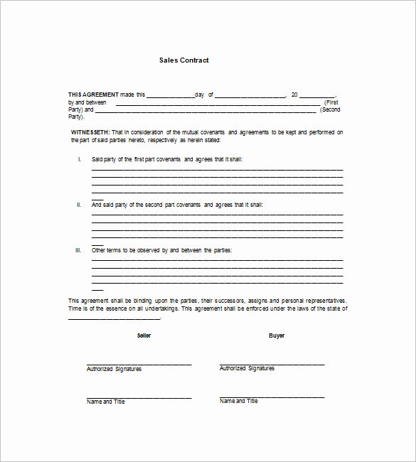 Sales Contract Template – 12 Free Word Pdf Documents