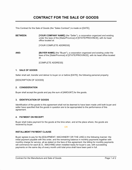Sales Contract Templates