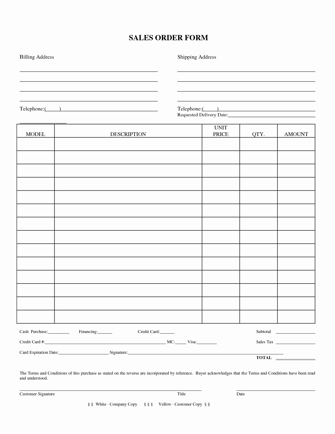 Sales forms Sales order form Doc Doc