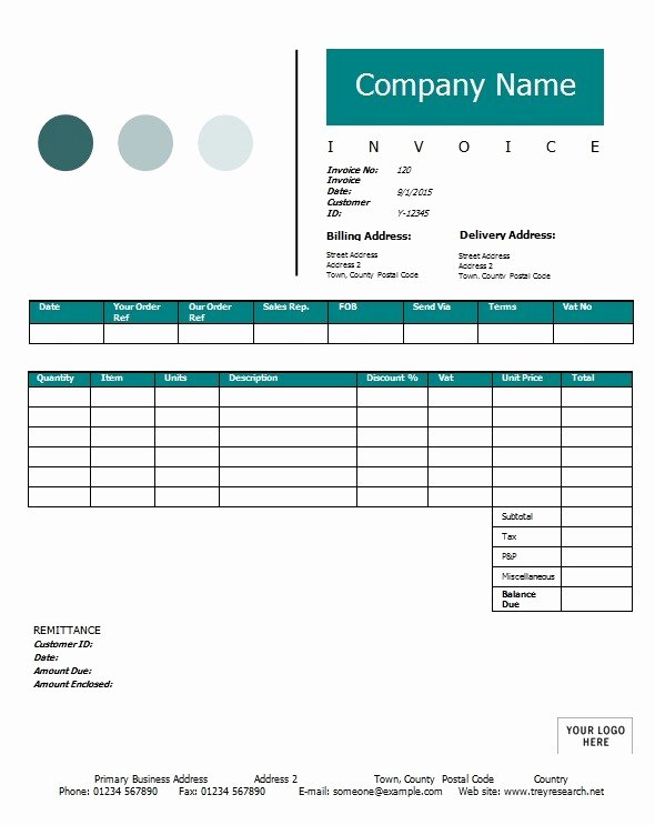 Sales Invoice Template Printable Word Excel Invoice