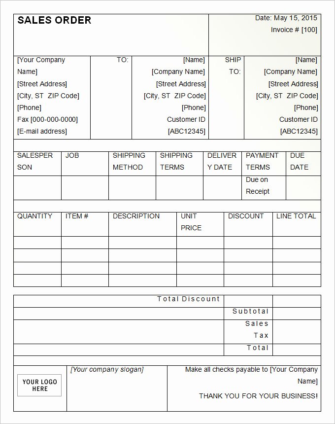 Sales order Template 17 Free Word Pdf Documents