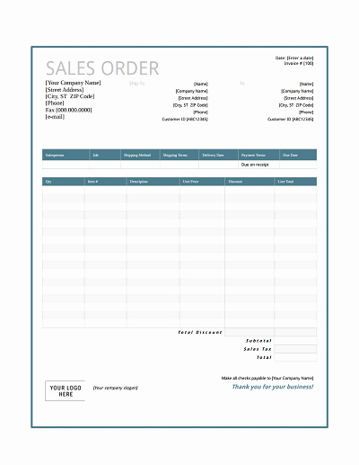 sales order template