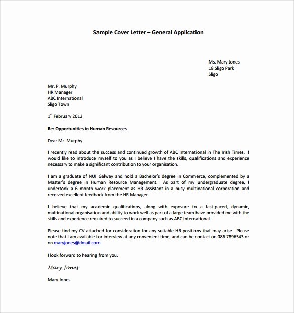 Sample A Cover Letter Pdf Letter Template