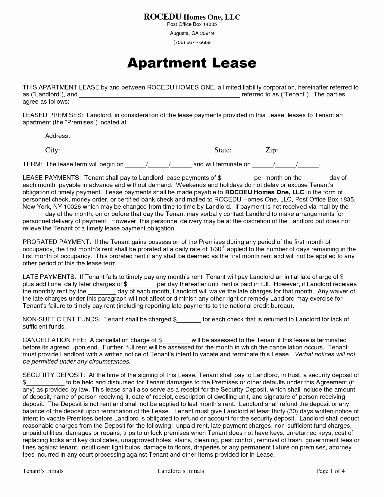 Sample Apartment Lease Doc by Gabyion Apartment Lease