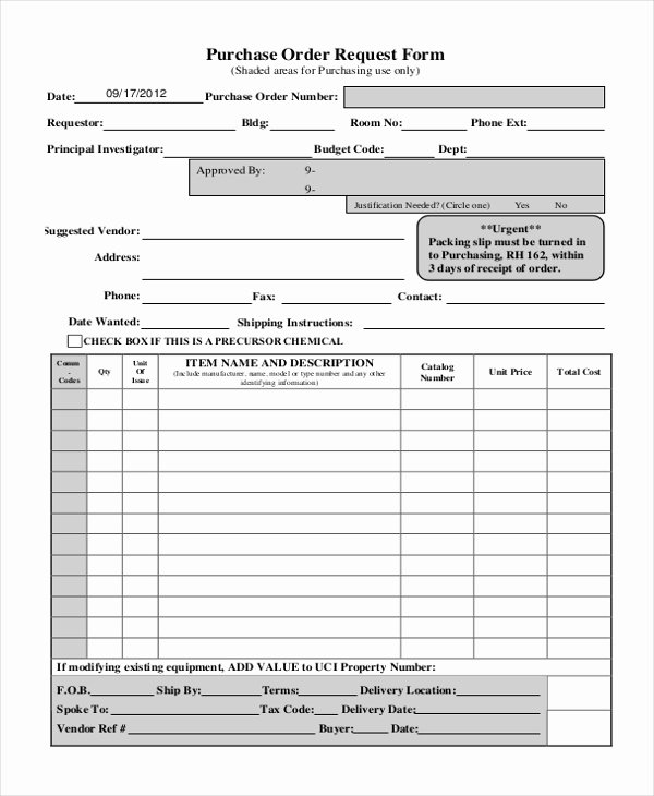 Sample Blank Purchase order form 11 Free Documents In