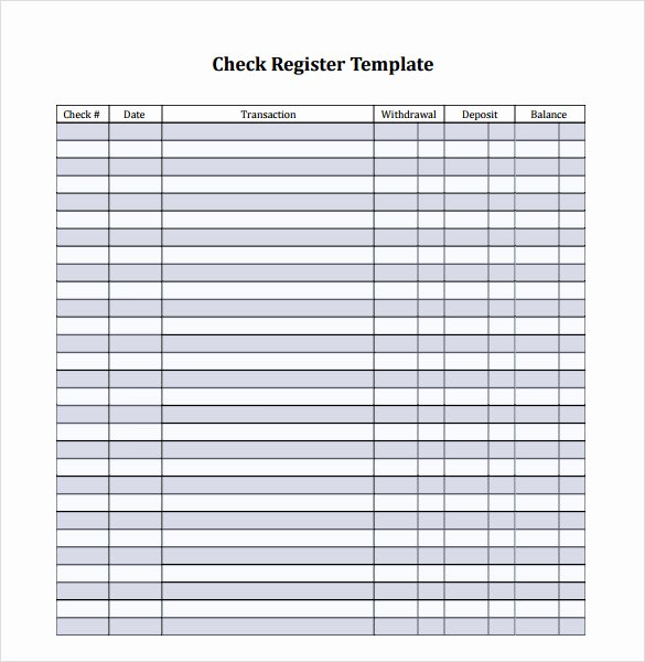 Sample Check Register Template 7 Documents In Pdf Word