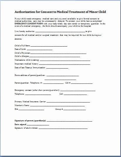 Sample Child Consent forms Templates