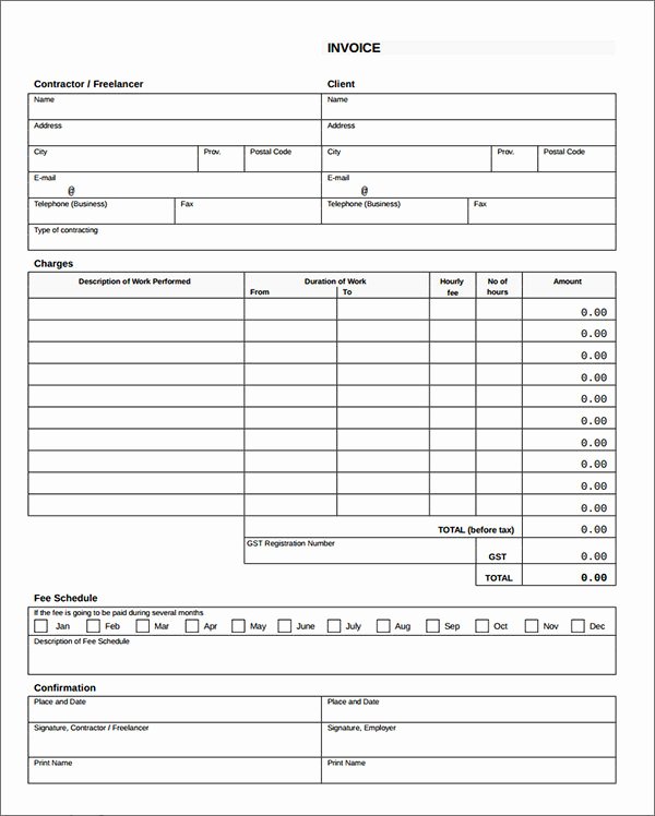 Sample Contractor Invoice Templates 14 Free Documents