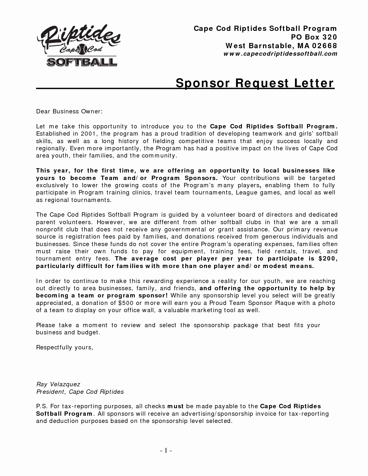 Sample Corporate Sponsorship Letter Corporate Sponsorship