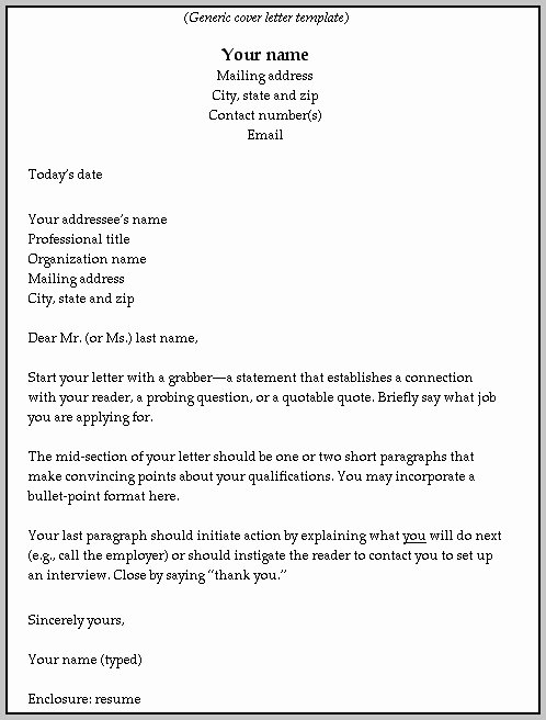 Sample Cover Letter Fill In the Blank Cover Letter