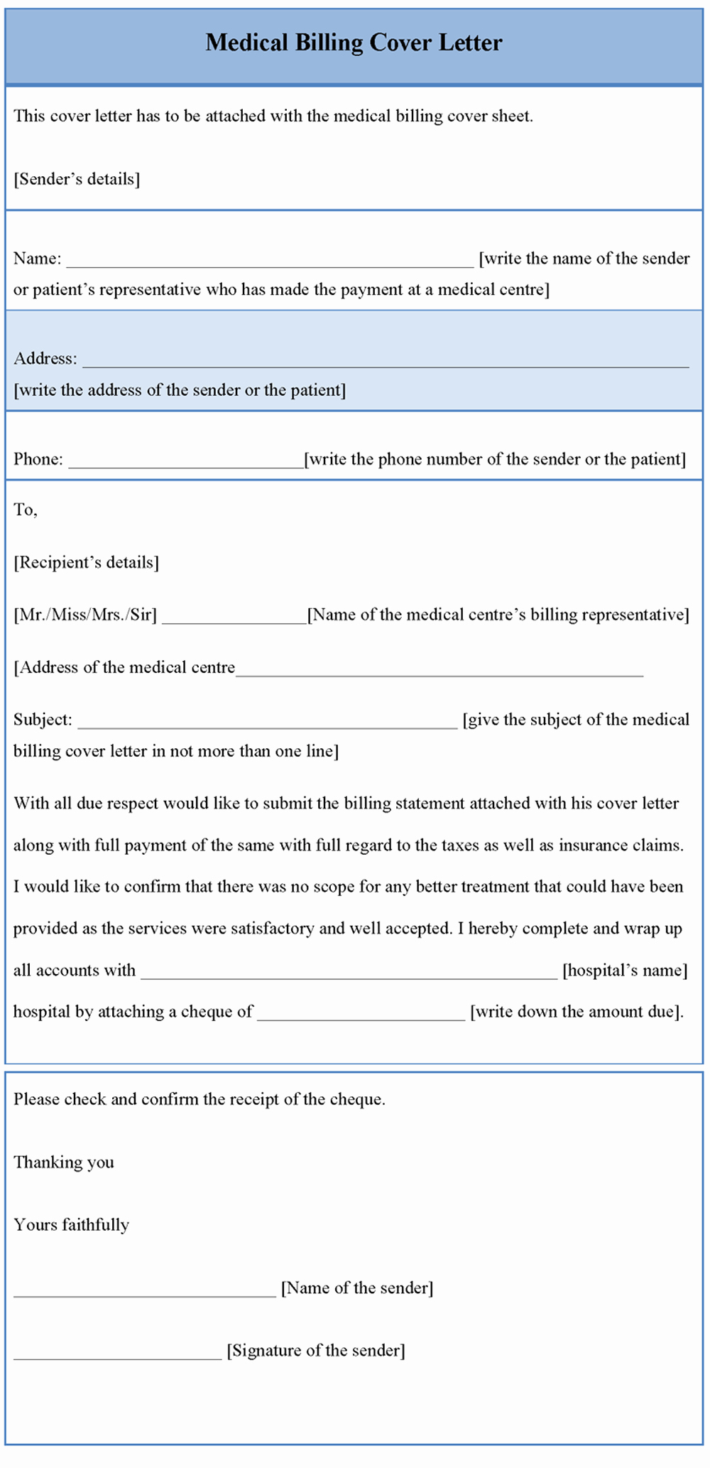Sample Cover Letter for Resume Medical Biller