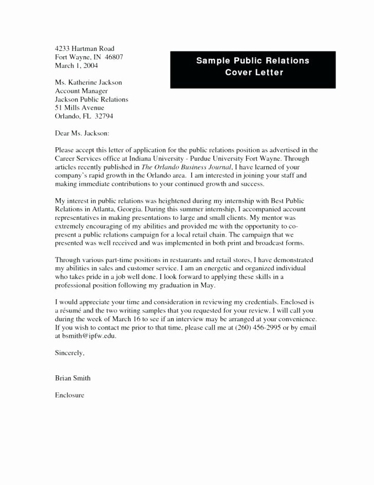 Sample Cover Letter Public Relations – Trezvost