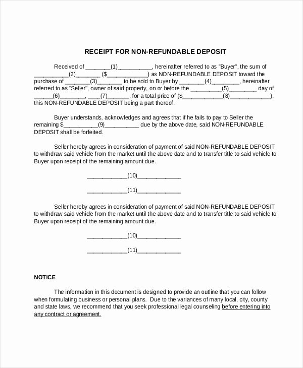Sample Deposit Receipt form 10 Free Documents In Pdf