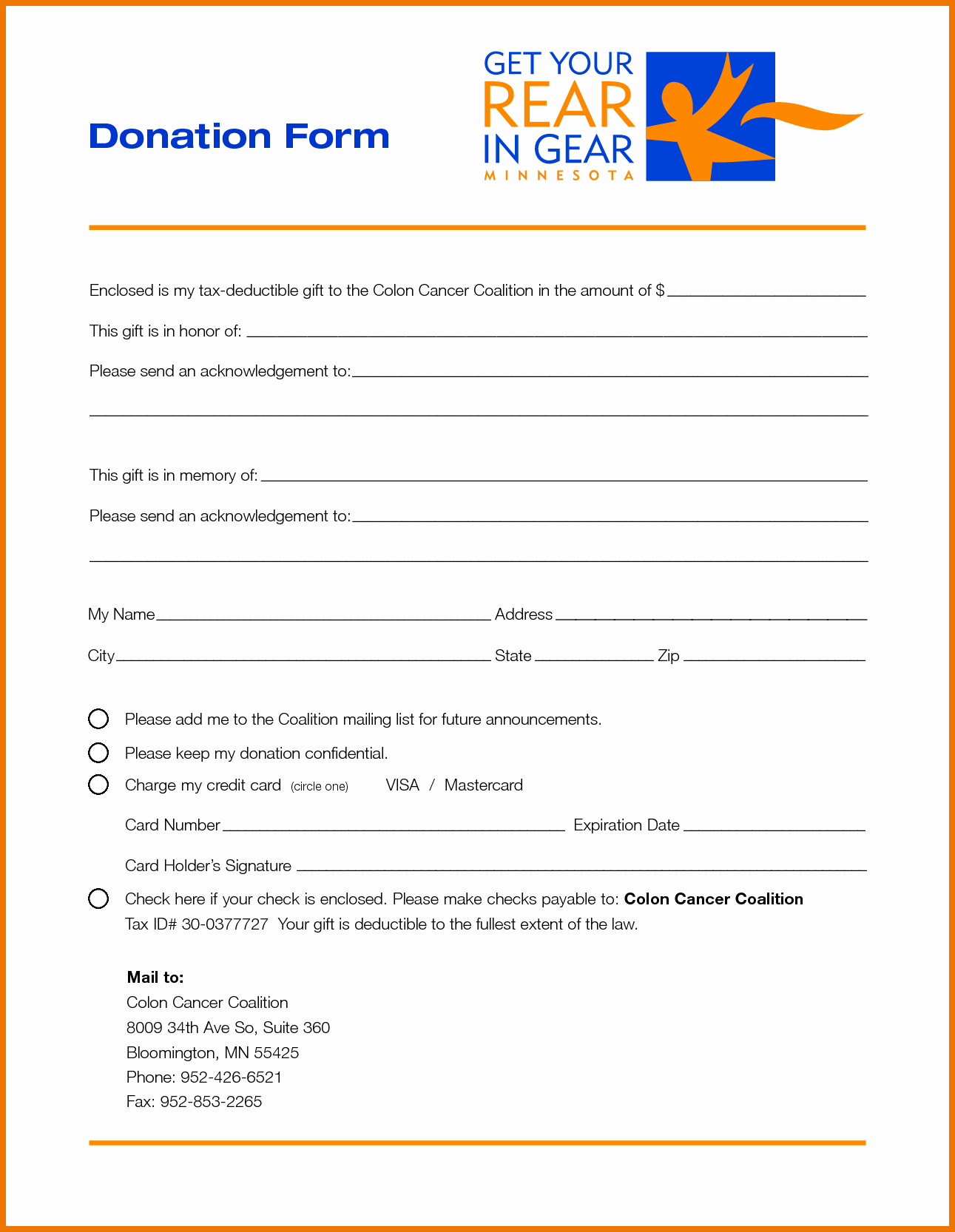 sample donation form