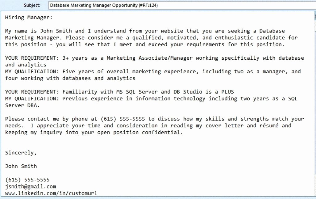 sample email to send resume