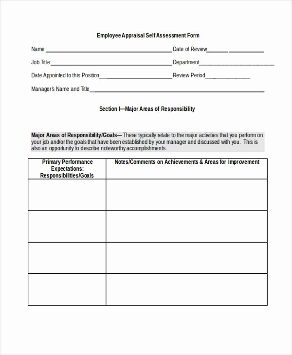 Sample Employee Appraisal form Free Documents In Pdf Doc