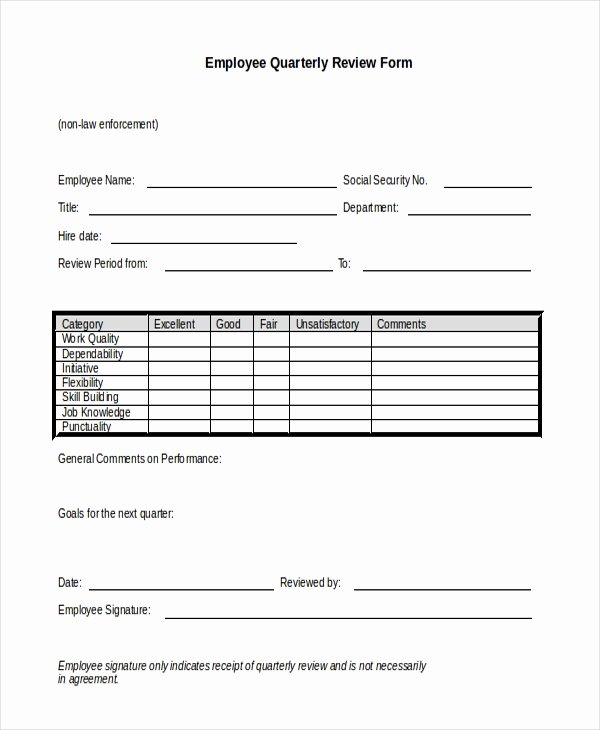 sample employee review form